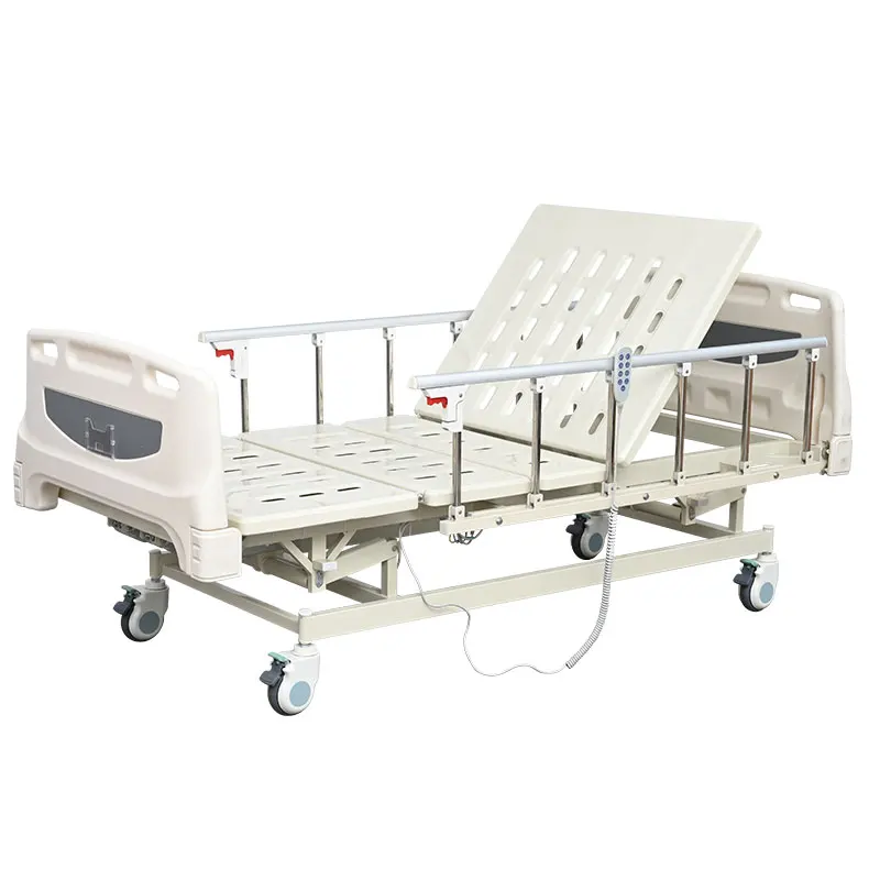 Cheap 3 function Electrical hospital bed medical automatic patient care bed with rails mattress price