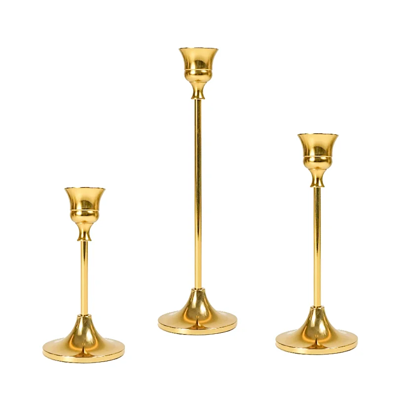 Clear Candlestick Nordic Geometric Stand Tall Wall Luxury gold Metal Candle Holder For Home Decor