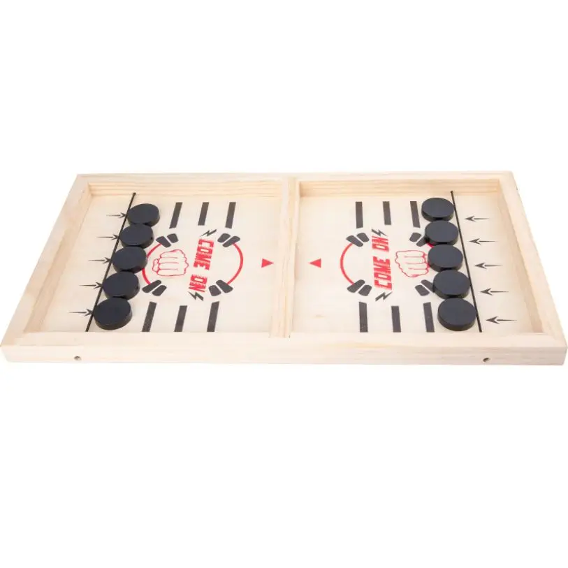 OEM ODM Board Games Educational Toy Bouncing  Chess hockey game wooden  for Kids