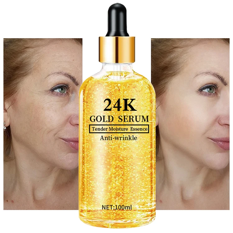 Tiktok hot sales Skin care 24K Gold Ginseng Serum Moisture Anti-Wrinkle Collagen firming Sleeping Essence