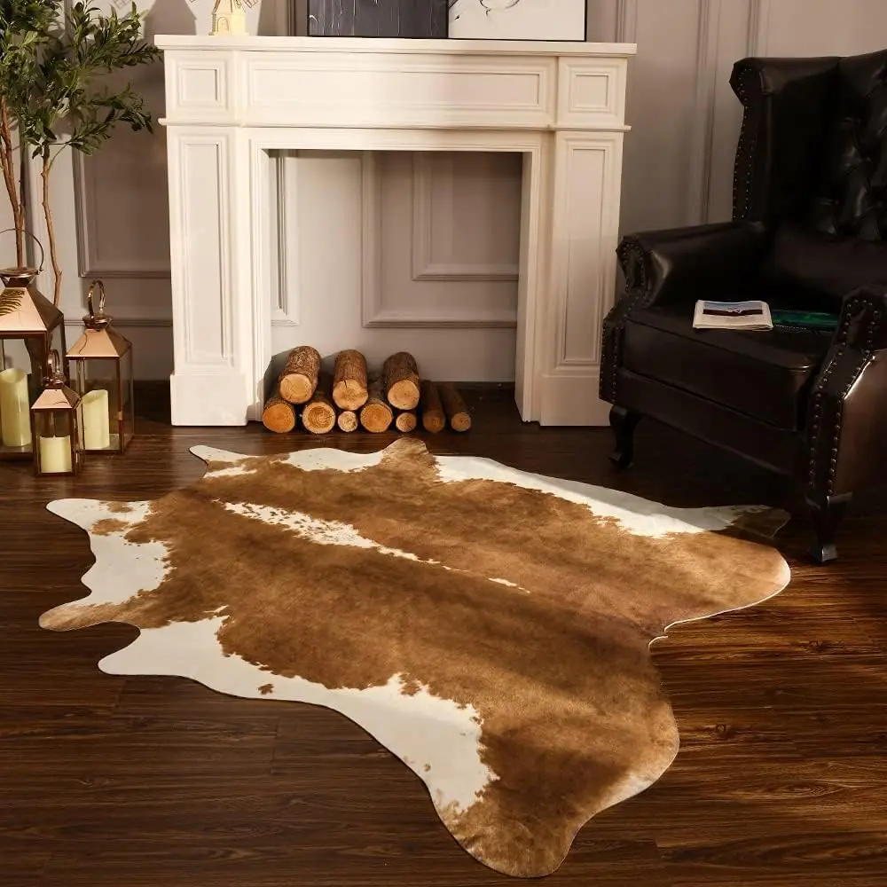 Low Pile Eco-friendly faux cowhide rug cow zebra  skin rug for Rustic and Western Decor