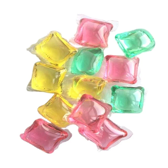 Low foam washing pods in 1 detergent packets laundry condensate beads