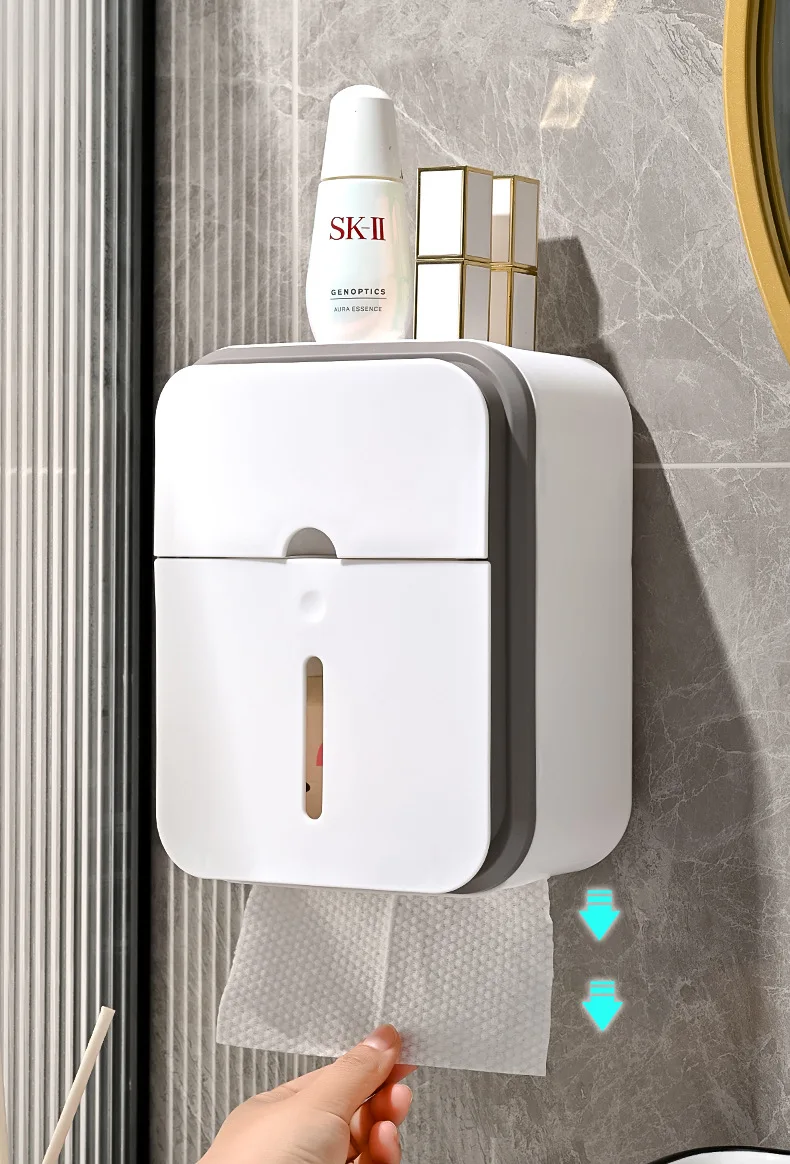 Kitchen Bathroom Plastic Tissue Box Wall Mounted Manual Fold Hand Towel Napkin Paper Towel Dispenser