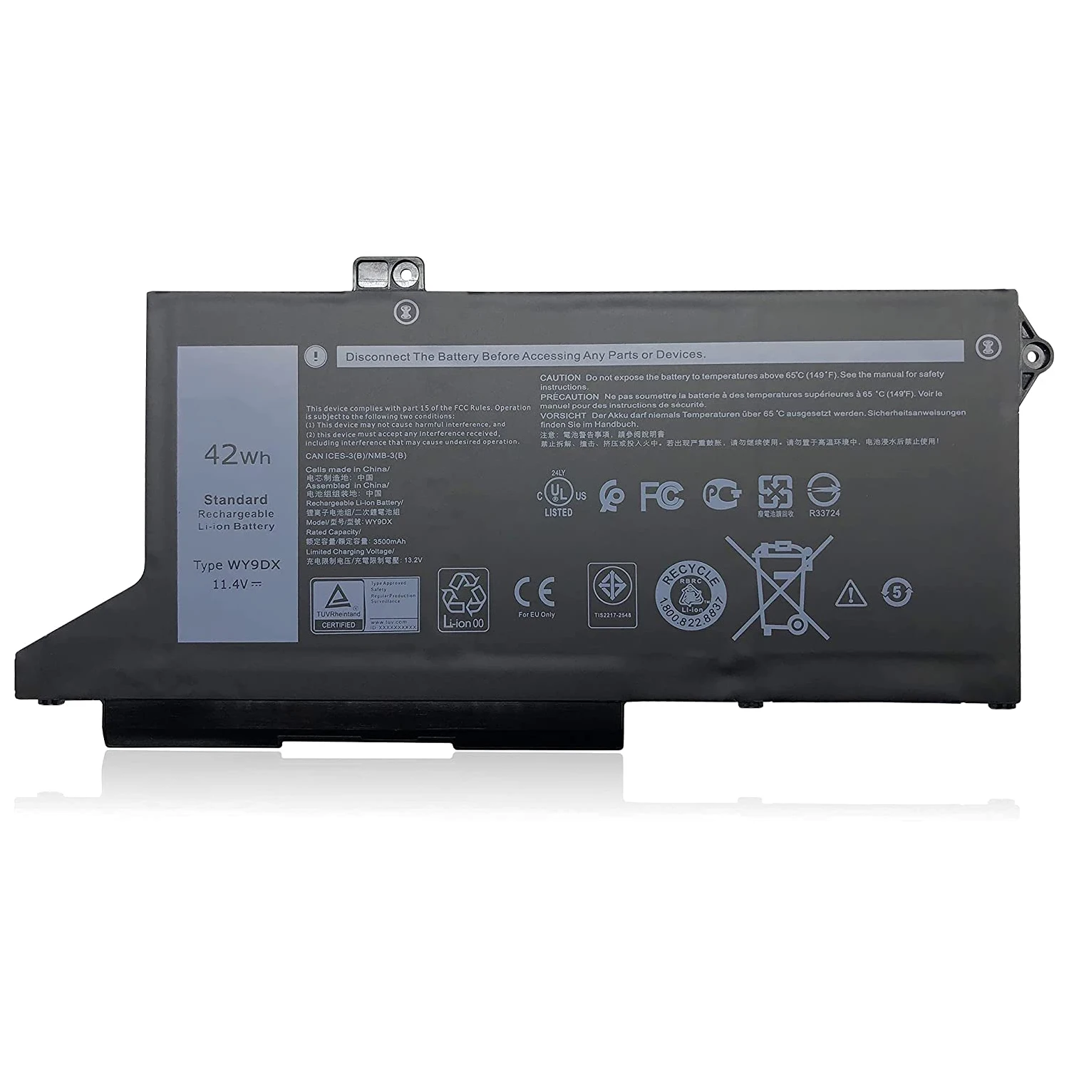 WY9DX replacement laptop battery 42WH for DELL notebook battery & Li-Polymer laptop batteries