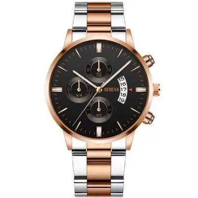 Factory Direct Sale Novelty Classic Clock Custom Logo Multifunction Chronograph men Quartz Watch Stainless Steel Band 37