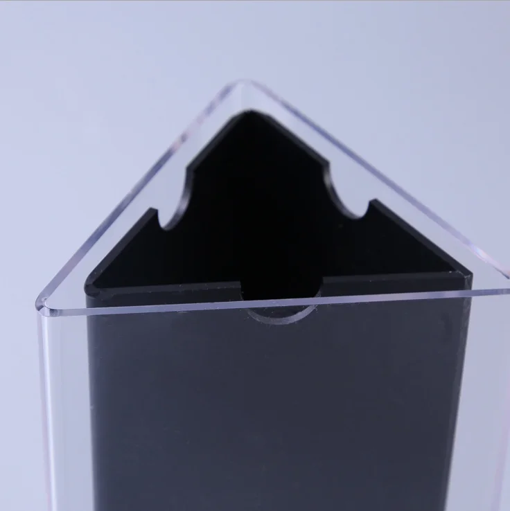 Customized 3 Sided Rotating Triangle Clear Advertising Tent Card Stand Acrylic Sign Table Menu Display Holder
