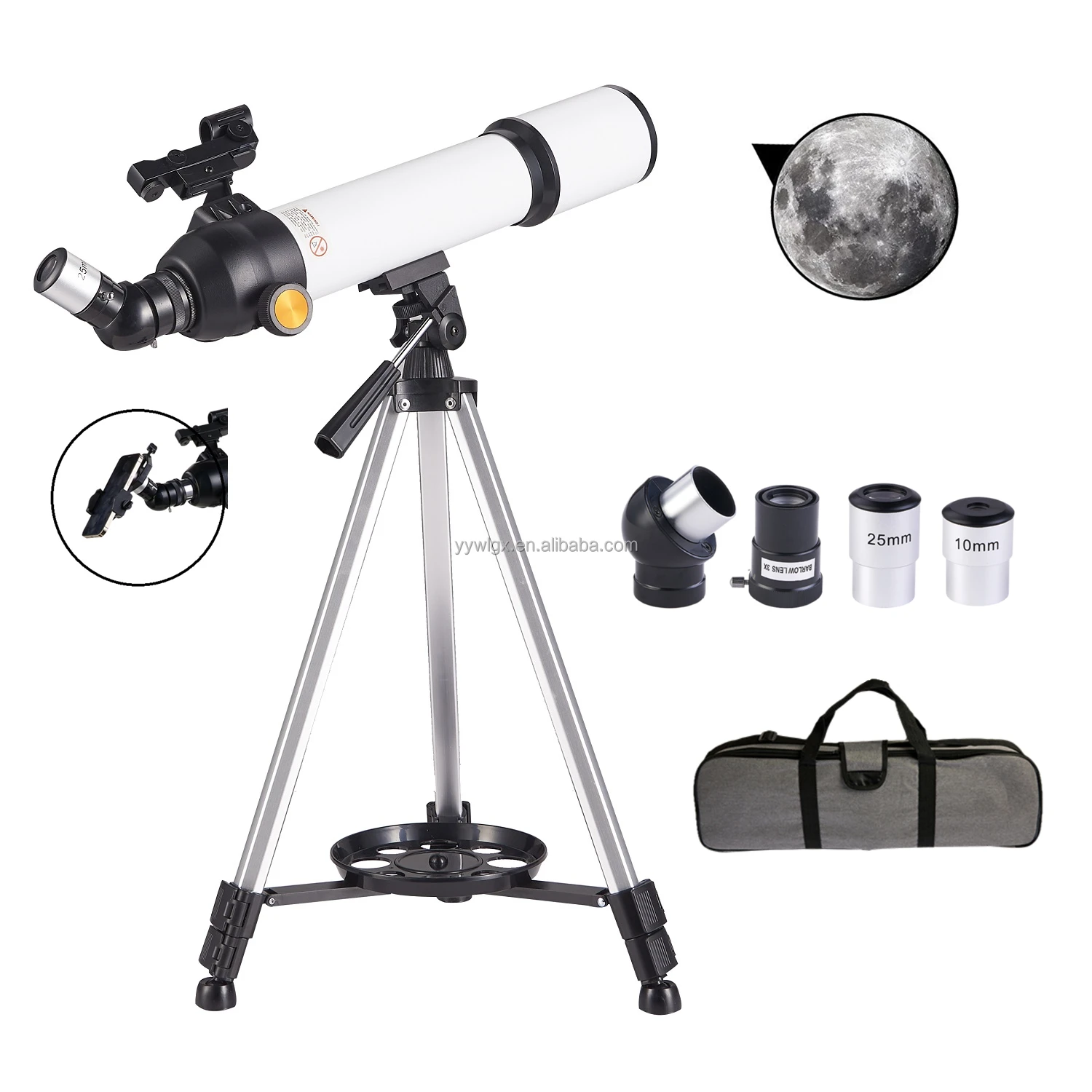 F50070M Telescope Astronomical 70500 Refractor 500mm 70mm Aperture 2 Telescope Eyepiece with red dot scope