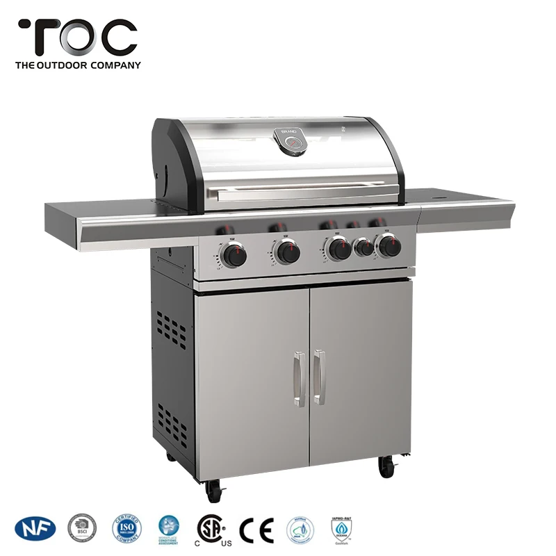 Индивидуальные современный открытый сад из нержавеющей стали 4 горелки газовая печь для барбекю Гриль плита