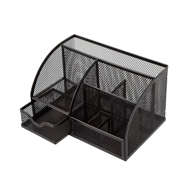 
Metal Multi-function Office Combination Pen Holder Large Capacity 7 Grid Desk Organizer 