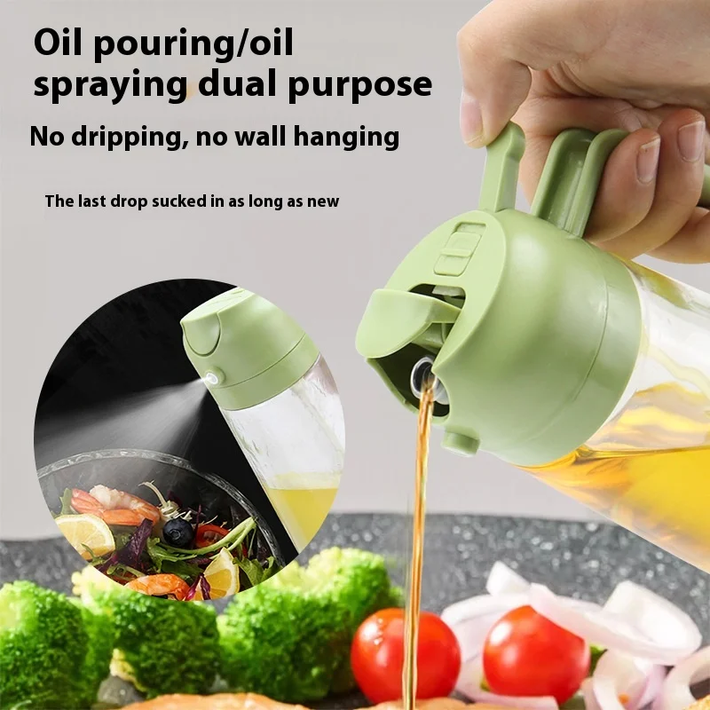 Two-in-One Handy Satchel Style Plastic Oil Spray Bottle for Fuel Injection Pouring and Fat Reduction for Home and Kitchen Use