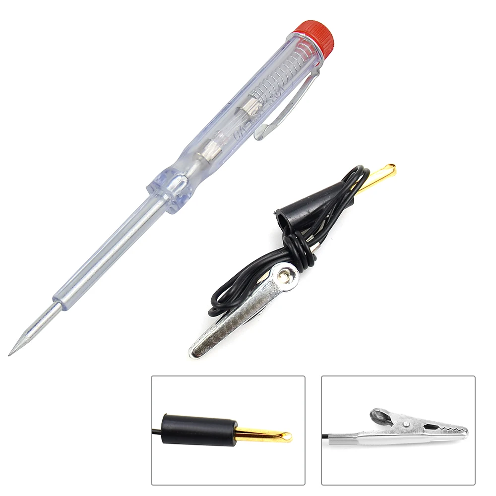 6V-24V Car Circuit Tester Steel Probe 12V DC Light System Test Tool Power Detector Diagnostic Tools for Automotive Use Portable