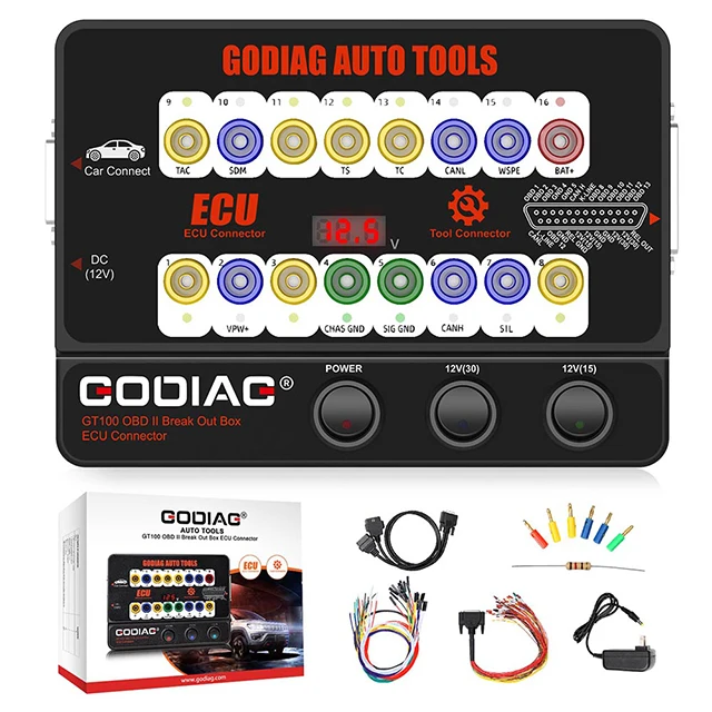 GODIAG GT100 Auto Tool OBD II Break Out Box ECU Connector Work with CGDI MB / CGDI BEZ / CG Pro / AT200
