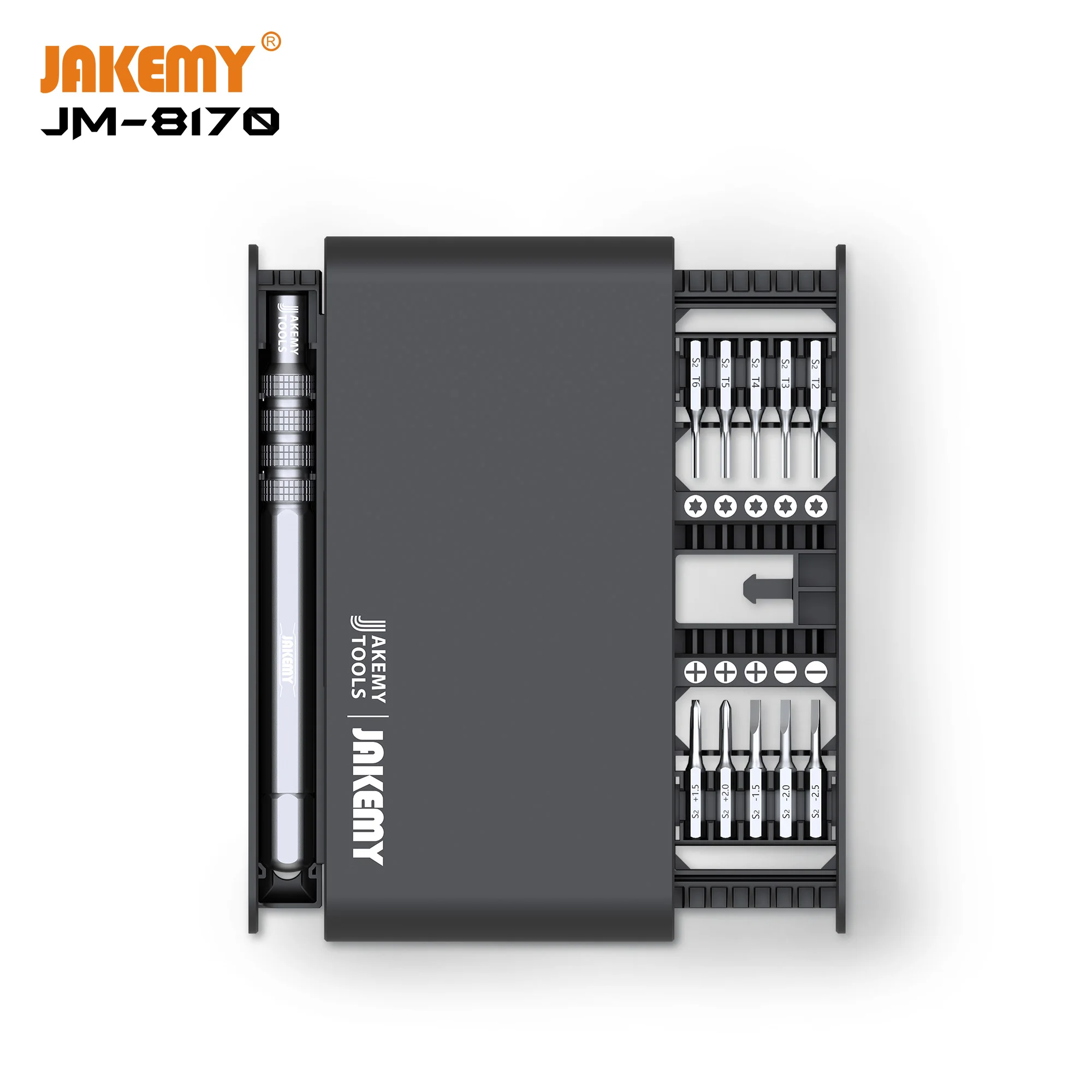 
New Product JM-8170 Portable DIY Electronic Maintenance Magic Screwdriver Box Kit with Replaceable Driver Bits for Home Repair 