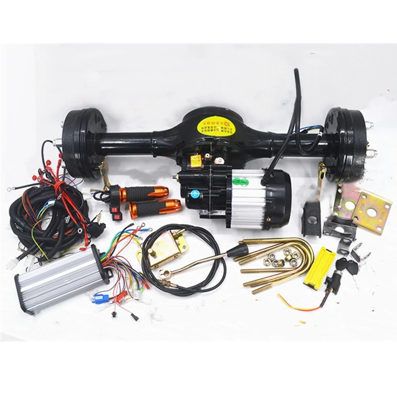 Electric tricycle four-wheel drum brake power system modified power rear axle total 500W motor controller