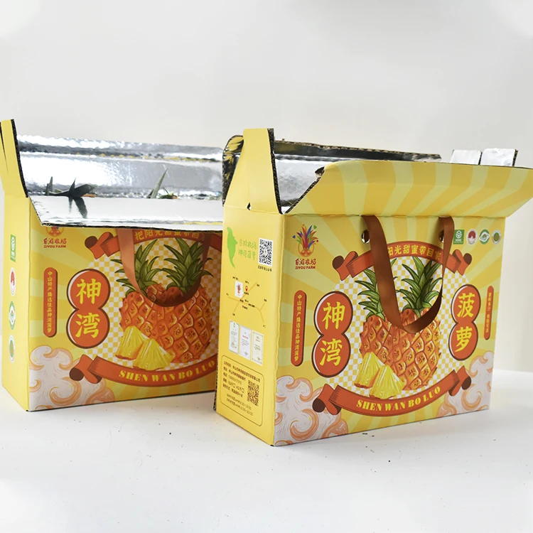 frozen food boxes packaging for pineapple fruit meat cakes pizza shrimp seafood chicken fish with custom cardboard insulated box