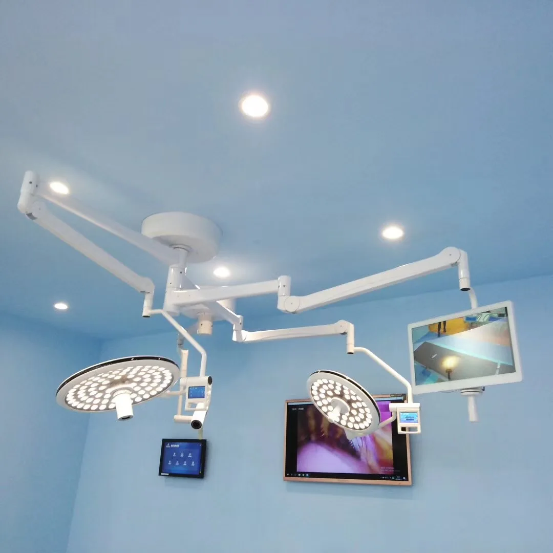 3 arms operating surgery video lamp ot light led operation lamp camera system / surgical light with camera