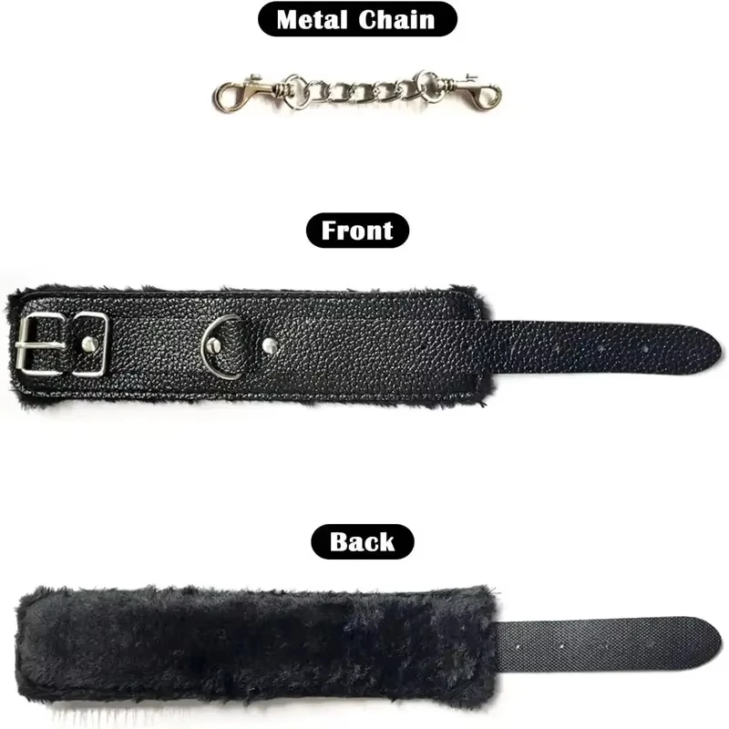 New Pu Leather Wrist Handcuffs Couples Toys Hand Cuffs Ankle Shackles Adjustable Restraint Belt Toy Men Women Party