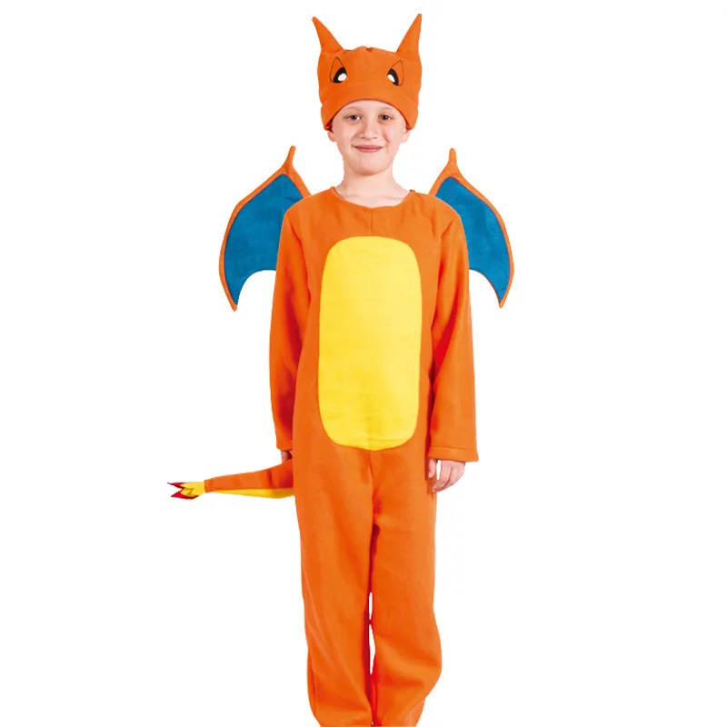 Charmander Cosplay Costume Halloween Cartoon Set for Party Children Stage Costume