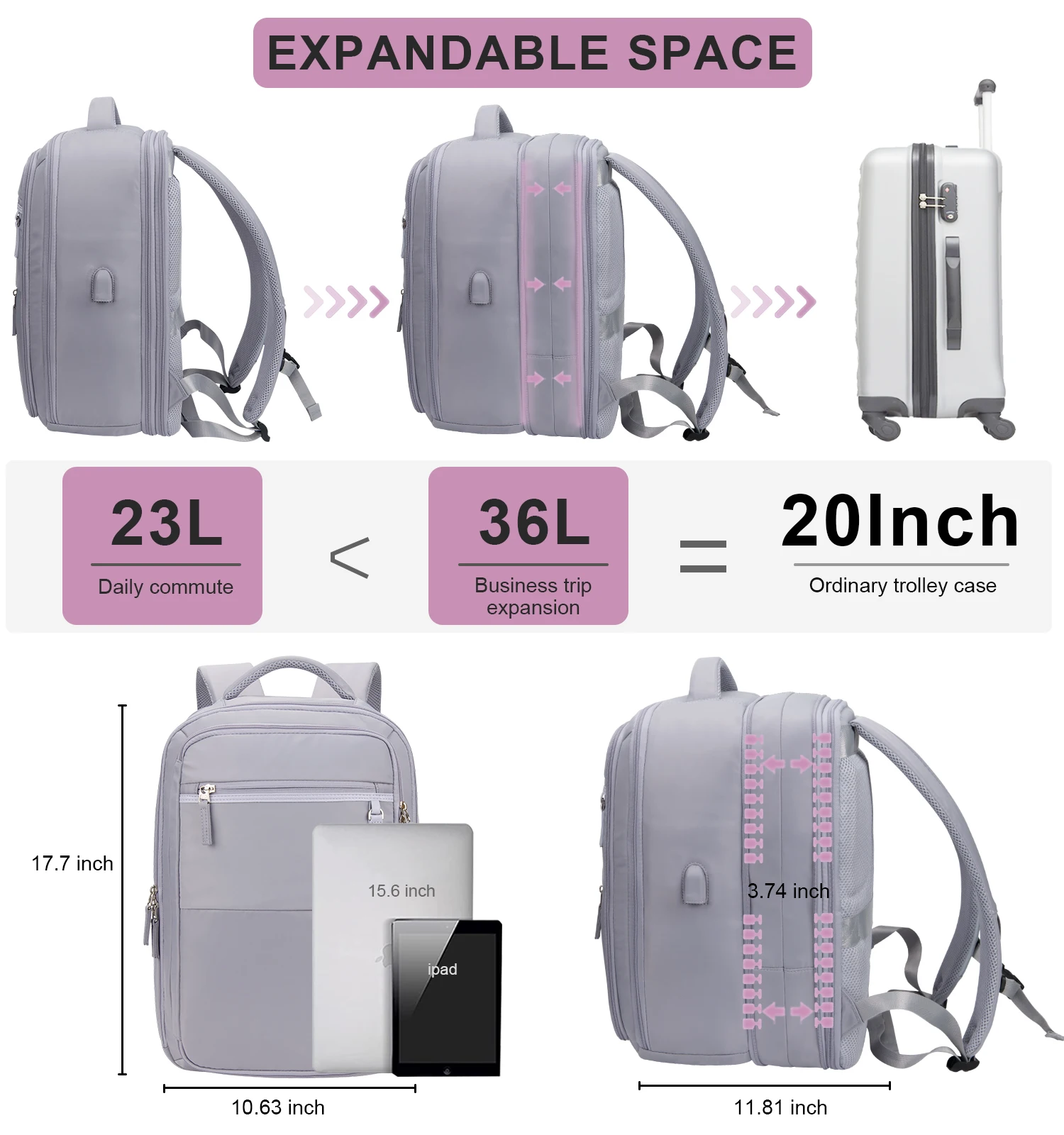 New Style USB Business Travel Backpack Laptop Bag Separate Shoe Compartment With Large Capacity Backpack For Travel