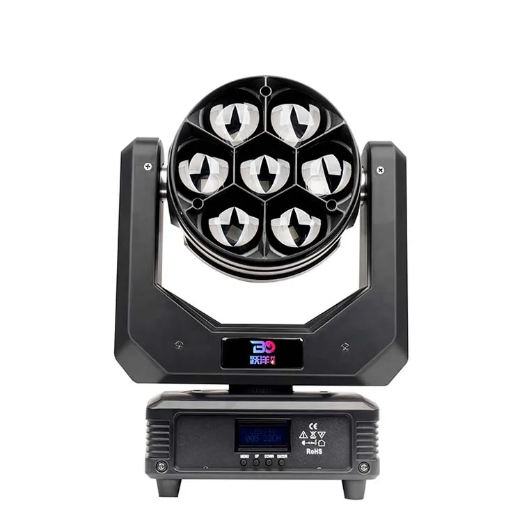 motorized zoom 7x40w RGBW 4 in 1 mini LED moving head wash beam effect smooth dimming stage lighting