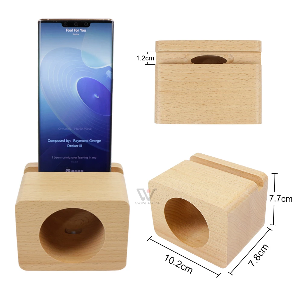 Luxury Natural Wood Sound Phone Speaker Custom Logo Loudspeaker Souvenir Creative Wholesale Loudspeakers