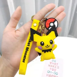 Pocket Monsters Keychain Cartoon PVC Cute Japanese Anime  Key Chain Trinket Car Key Rings Kid Toy KeyRing Charms Llaveros