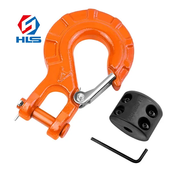 20T Off Road Towing Hook Galvanized Clevis Slip Hook G70 Forged Steel Towing Winch Hook with Rubber Stopper