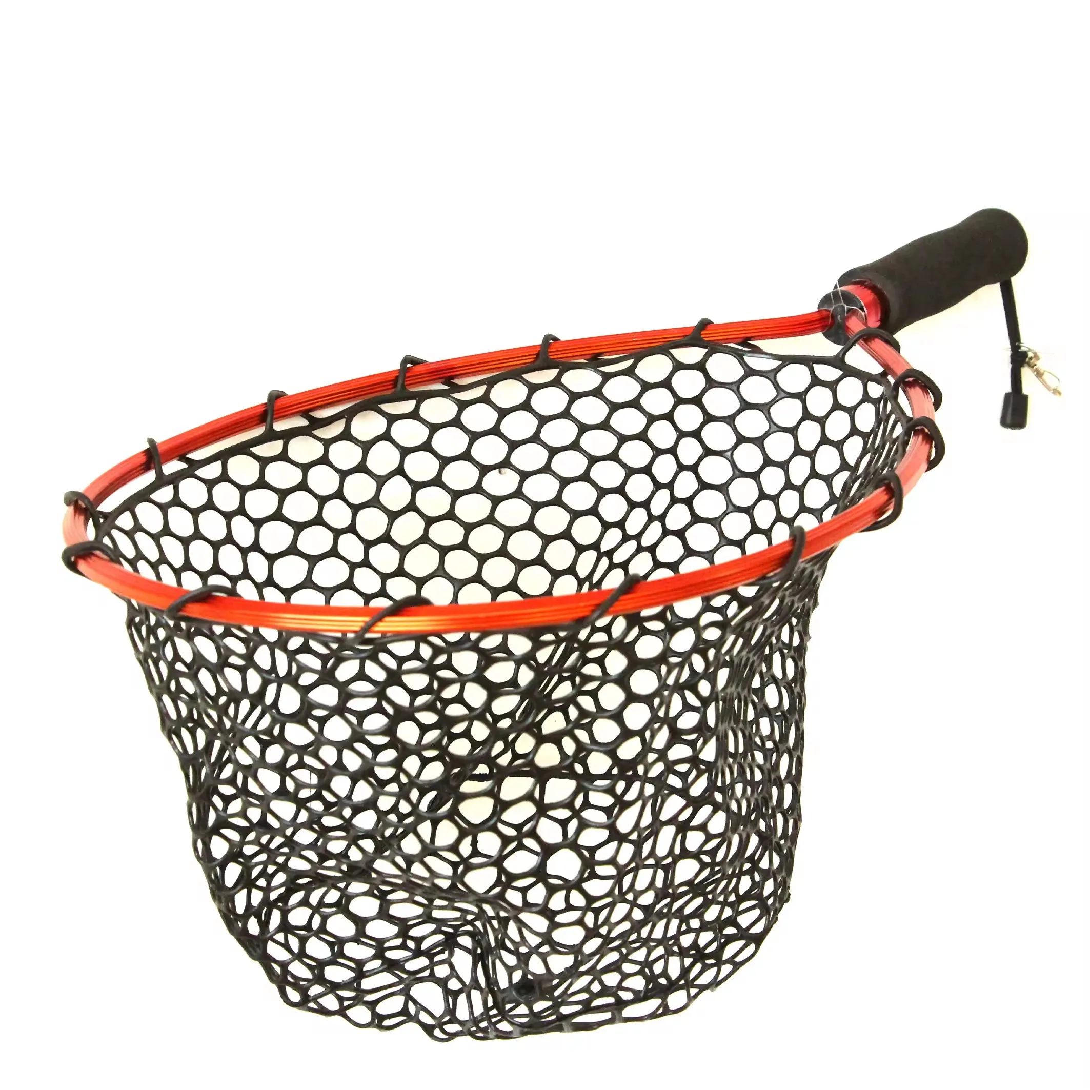 Langsheng Plastic Handle Net Mesh 15mm Rubber Sinking Coating Fishing Landing Net Fishing Landing Net Landing Net Fishing