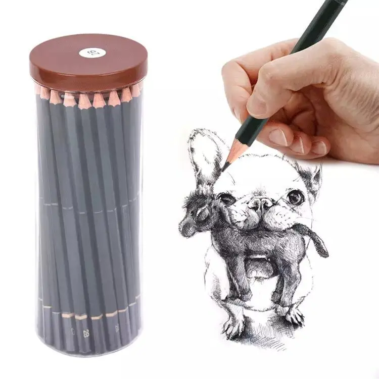 12pc Artist Pencil   Wooden Black Lead 2B Graphite Pencil   and Drawing Pencil Set