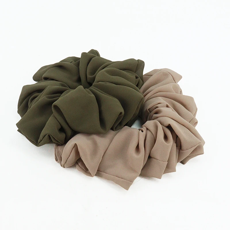 2022 new design chiffon scrunchies stretchy chiffon hair scrunchies elastic chiffon hair band for women
