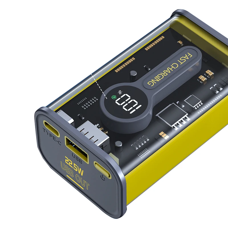 Powerbank 10000mah Pd 22.5w Smart Phone Super Fast Charging Power Bank 10000 Transparent Popular Li-polymer Battery Universal