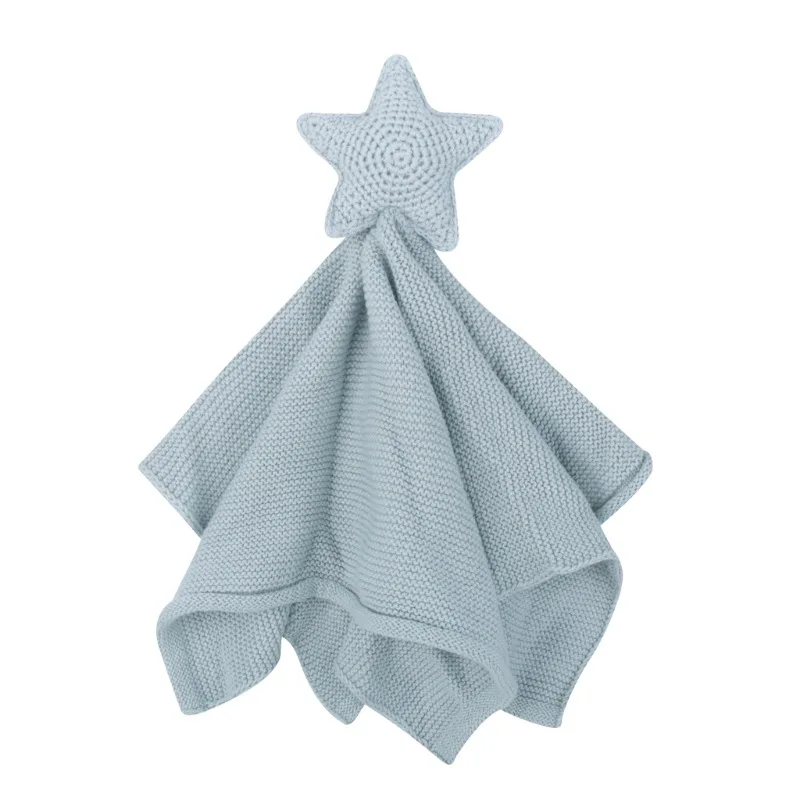 Pinuotu Baby Boys Girls Star Newborn Soft Security Blanket Towel Soothing Crochet Sleeping Comforter Solid Toddlers Toy