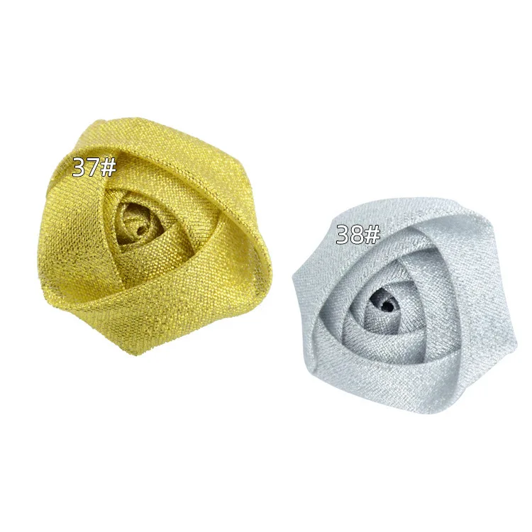 Готовая лента с бантом 3D 5 см атласная ткань розовый бутон аксессуары для костюма «сделай сам» сумок и шляп Цветочная фурнитура