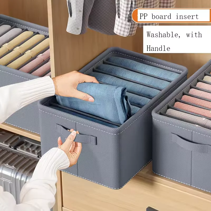 Newly Upgraded Large Size Clothes Organizer Non-woven Wardrobe Drawer Organizer Clothes Pants Jeans Storage Box
