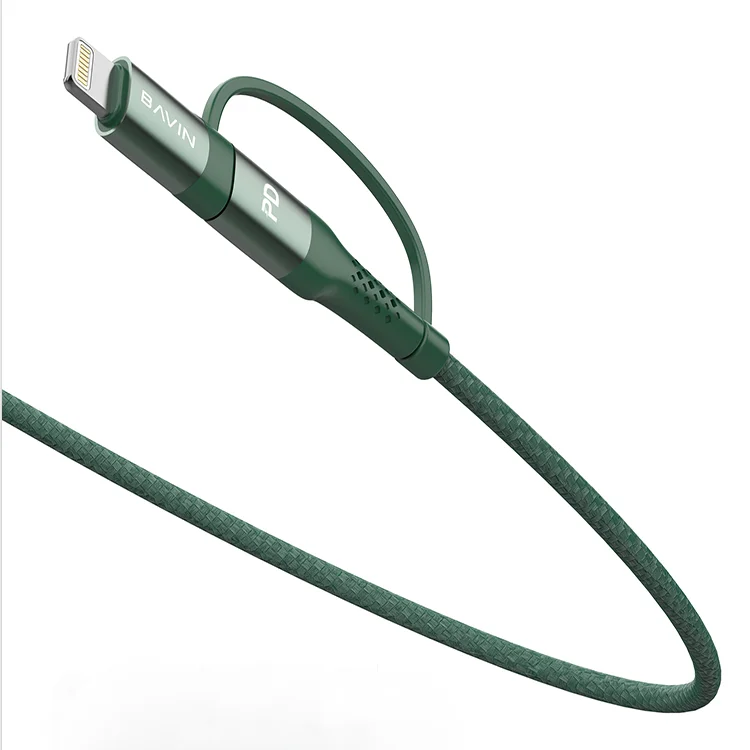 BAVIN CB189 1.5mm Thickness Copper Core Braided Line Fast PD Type C Charger Cable Lightnings Usb C Data Line 3A