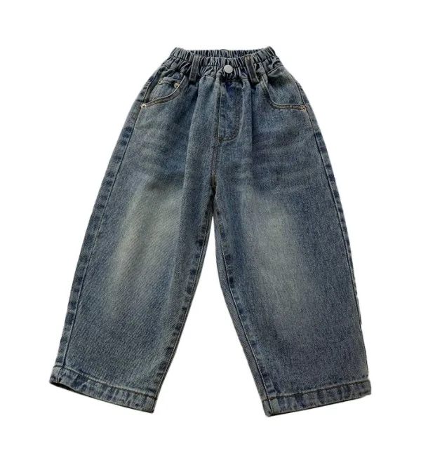 Fashion washed denim pants trousers for children casual spring autumn long jeans pants teenage kids boys pants trousers