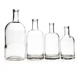 Custom Logo Clear Glass Liquor Bottle 500ml 750ml Nordic Gin Whiskey Vodka Liquor Spirit Bottle for Liquor Rum 500ml