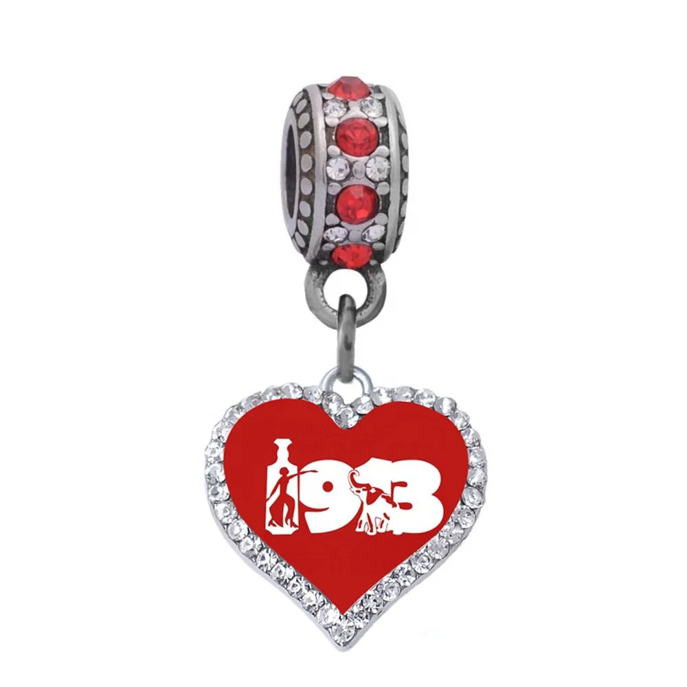 Greek Life Jewelry Making Eco friendly Alloy Inlaid Sticker Sorority Fraternity 1913 Elephant Club DST Delta Theta Pendant Charm