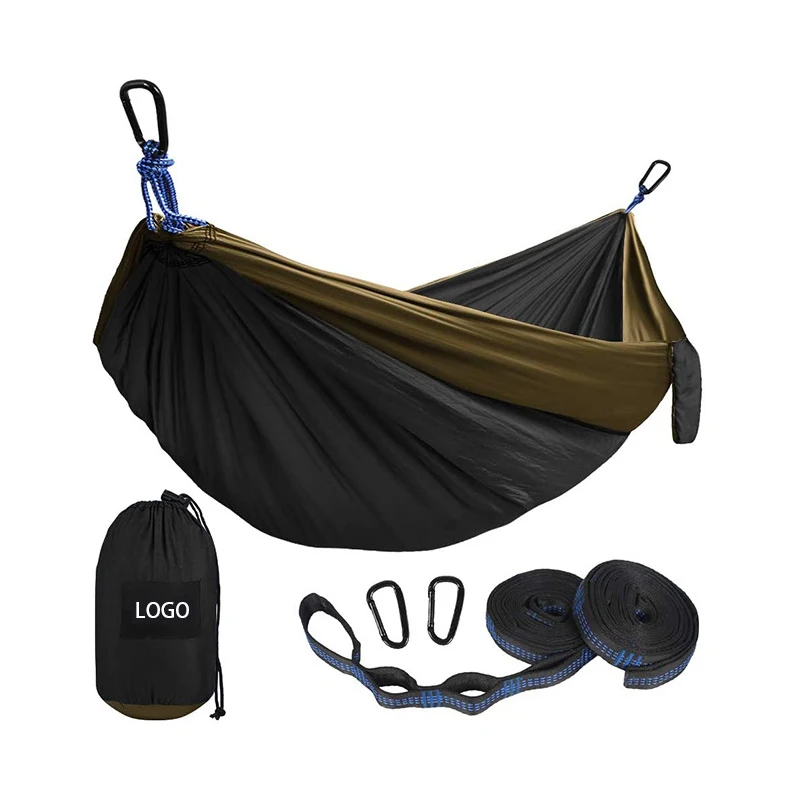 Single Camping Hammock with Tree Straps Portable Parachute Nylon for Backpacking