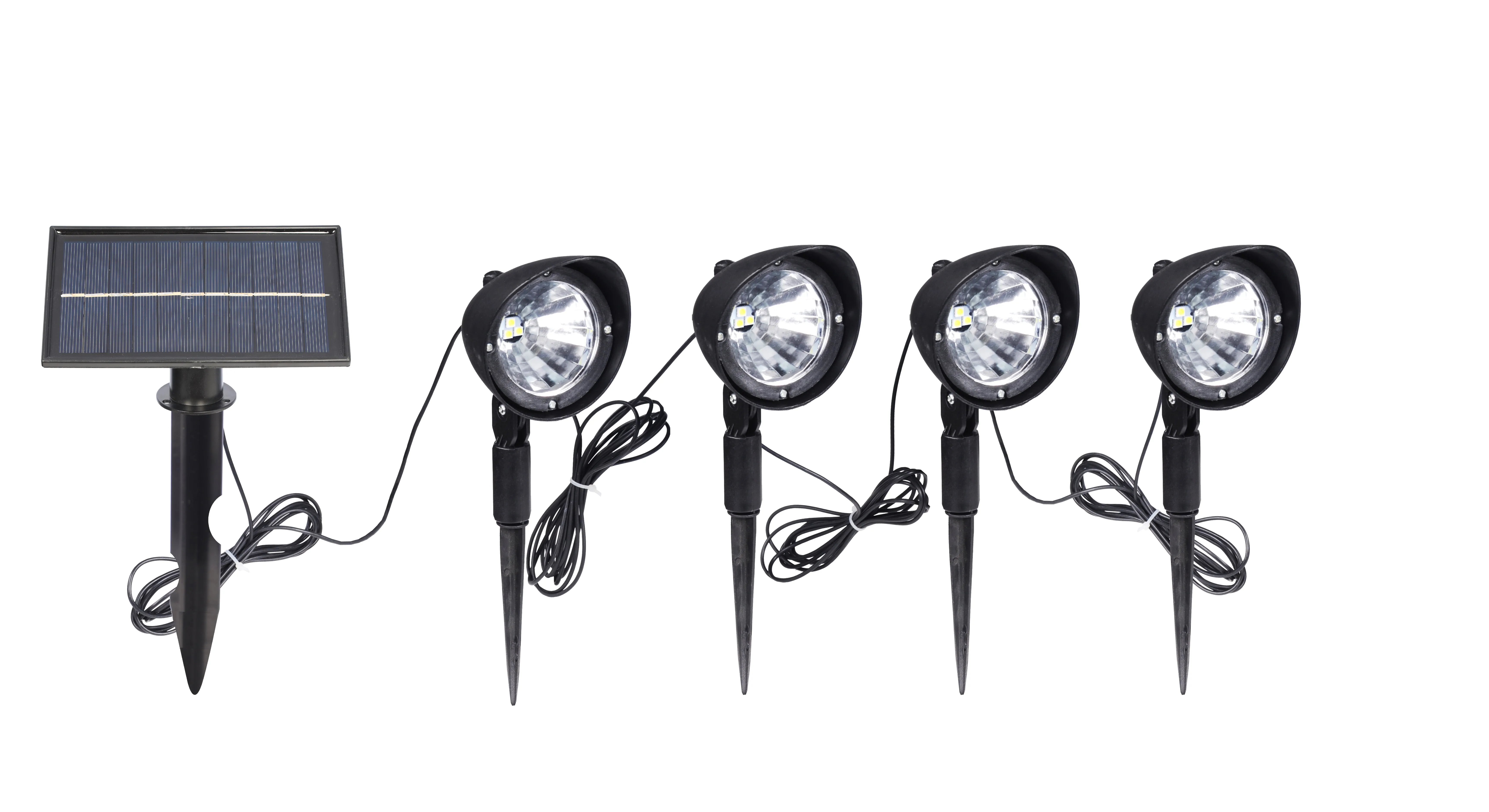 ENJOYSOLAR  SET OF 4 Solar Powered Flood Spot Light IP65 Waterproof Outdoor Decoration Solar Spot Light