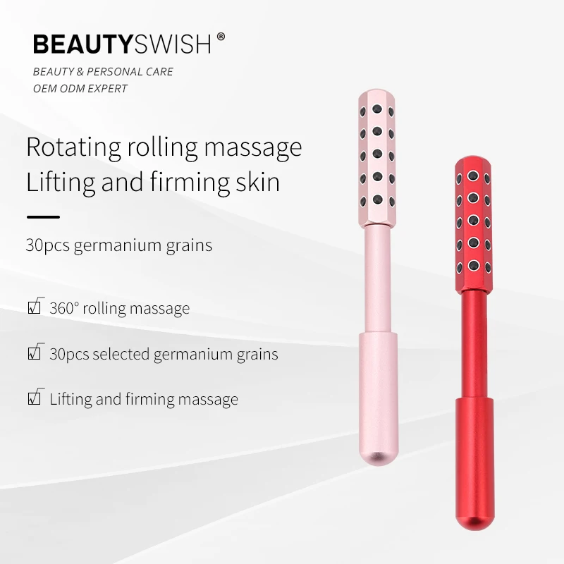 Facial Massage Roller Double Heads Germanium Stones Face Lift Hands Body Skin Germanium Stone Uplift Massaging Beauty Roller