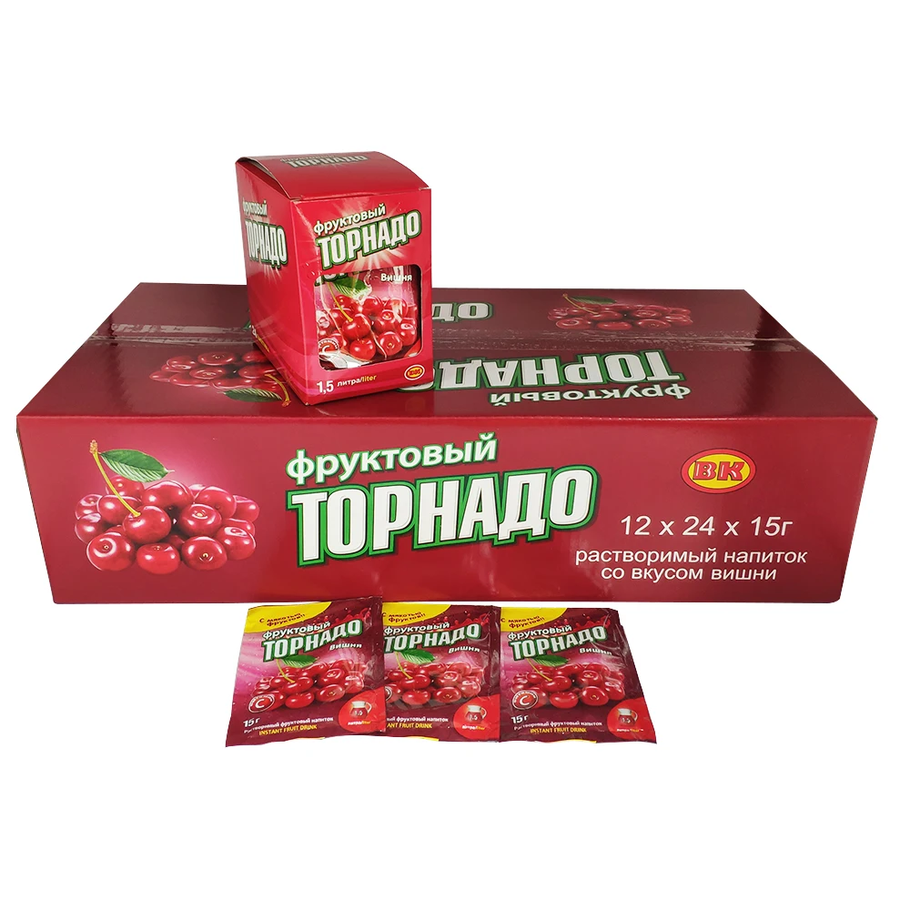 15g add 1.5liters Cherry Flavoured instant soft drink powder