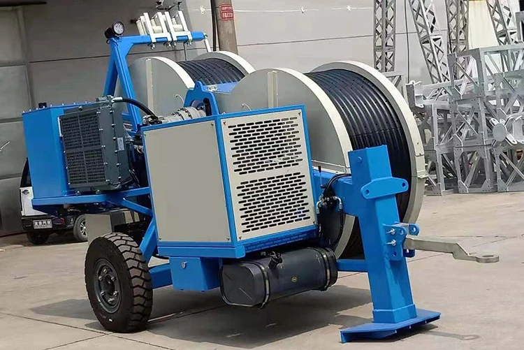 Continuous tension 2x40KN hydraulic tensioner machine for overhead line construction