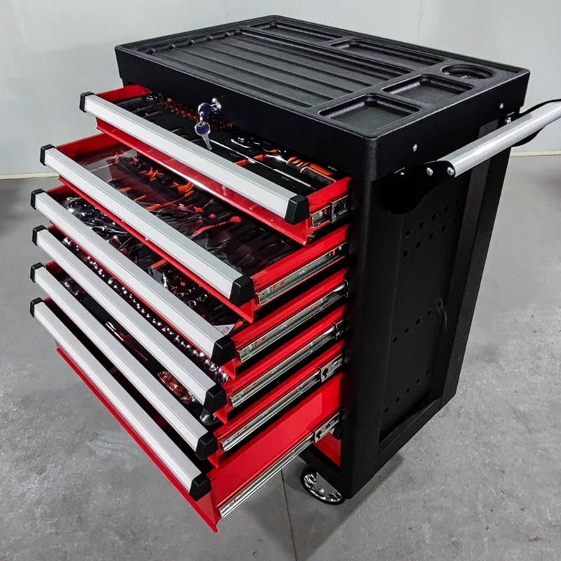 420 Pcs Tool Sets Rolling Box Heavy Duty Stainless Steel Tool Chest 7 Drawers Tool Cabinet Cart Trolley
