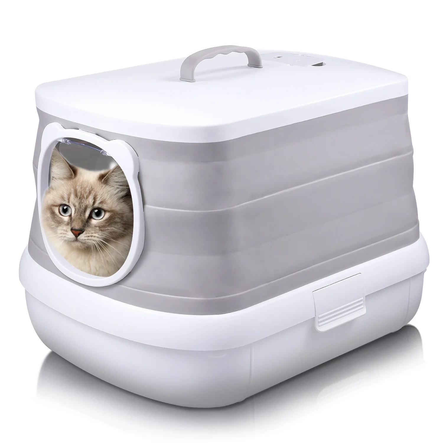 Innovative Design Big Space Portable Folding Cat Toilet With Deodorizing Easy To Use Cat Litter BoxD