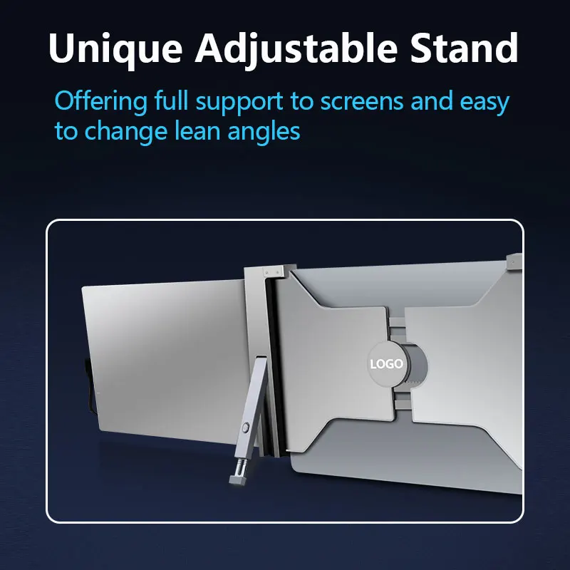 Big size business workstation 15 inch portable monitor type c laptop extension triple portable monitor for 15-17 inch laptop