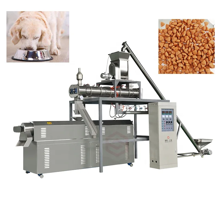 Full production line cold extrusion 200kg/h-6000kg/h dry pet dog food production machine