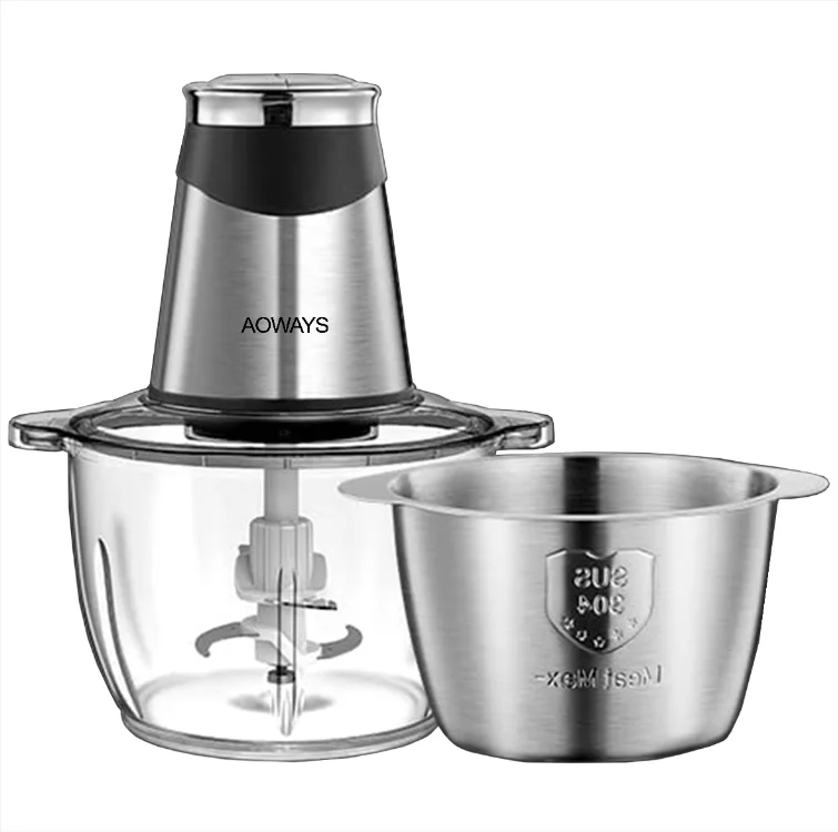 Household Food Processor Meat Grinder with 2 Bowls Food Chopper Electric Vegetable Chopper Meat Grinder