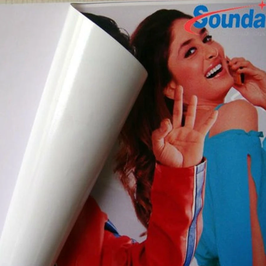 Sounda White Self Adhesive Vinyl Rolls,Printable Vinyl For Water Based Ink Inkjet Printable Self Adhesive Vinyl Roll