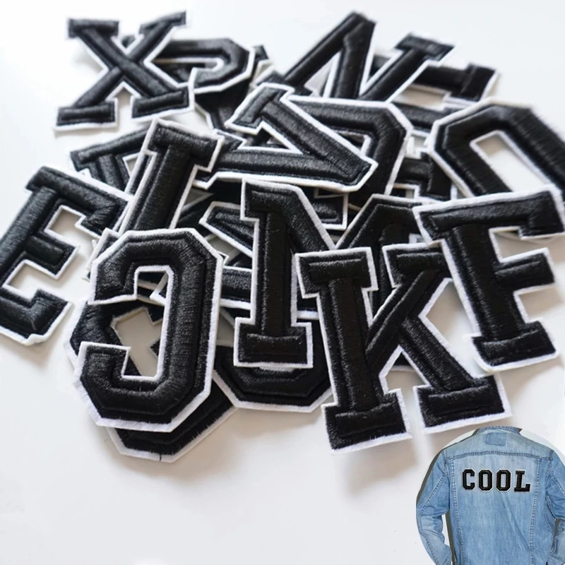 Wholesale Custom Felt Grateful Dead Hang Iron On Chenille Name Embroidery Letterman Alphabet Greek Letter Patches For Clothing